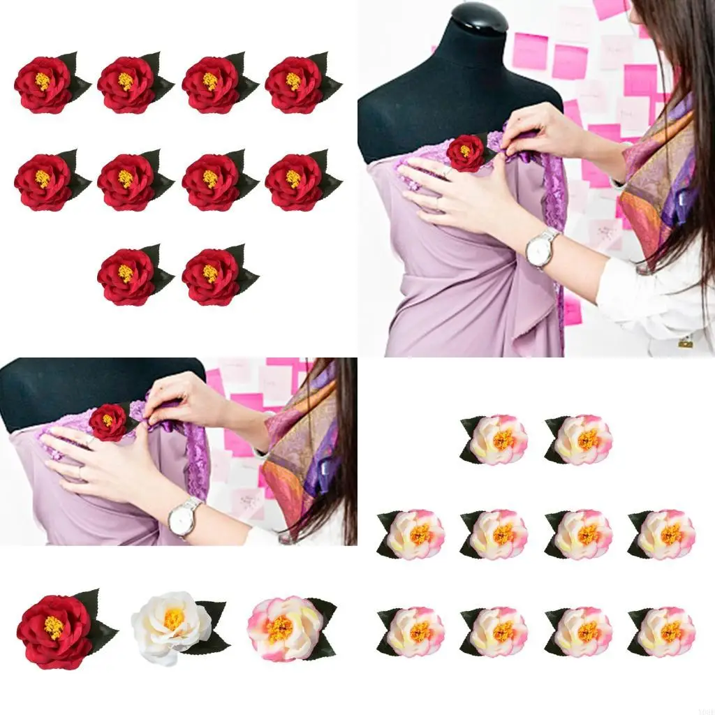 

10Pcs Artificial Flower Head Small Flower Head For Wedding Flower Arrangements Sewing Craft Clothing Cake Top Decoration Y08E