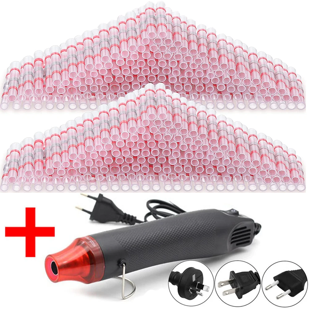 

50-2000PCS Heat Shrink Butt AWG22-18 Red Solder Seal Soldering Insulated Waterproof Electrical Splice Wire Connectors Terminals