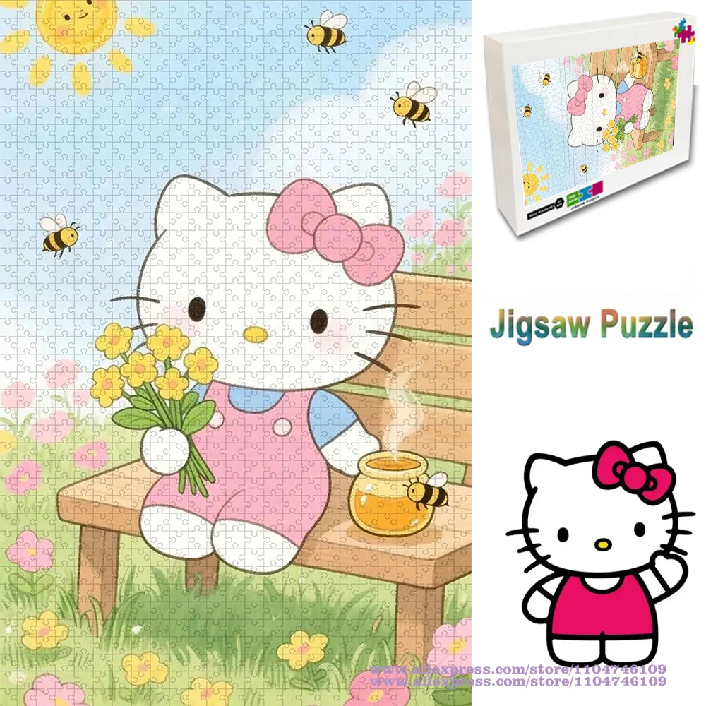 Sanrio Hello Kitty Puzzel 108/200/300/500/1000/1500 Stuks Intelligentie puzzels voor Kinderen Verjaardag Diy Unieke Puzzel Gift