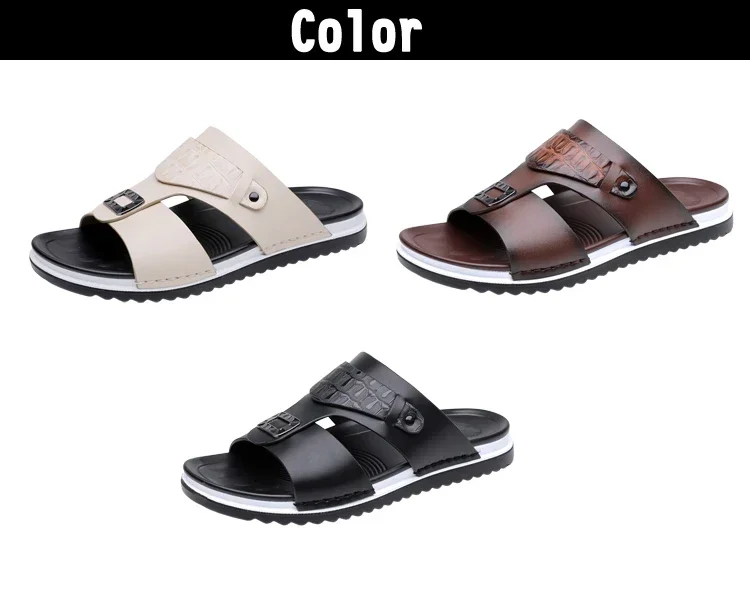 Herren-Sommer-Slipper, bequem, atmungsaktiv, modisch, schlicht, für den Außenbereich, verschleißfest, weiche Unterseite, lässige Sandalen-DH5306 – Detail 2