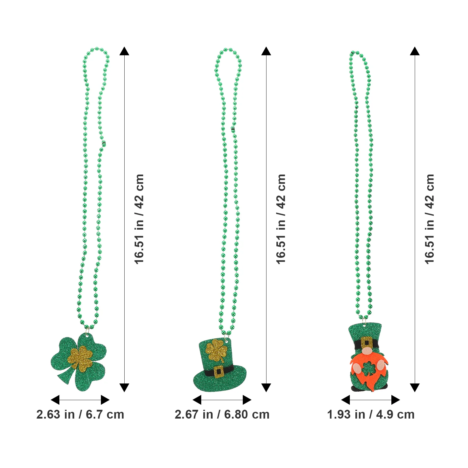 3 Pcs Necklace Wall Hanging Ornament St Patricks Day Party Decor Child Beads