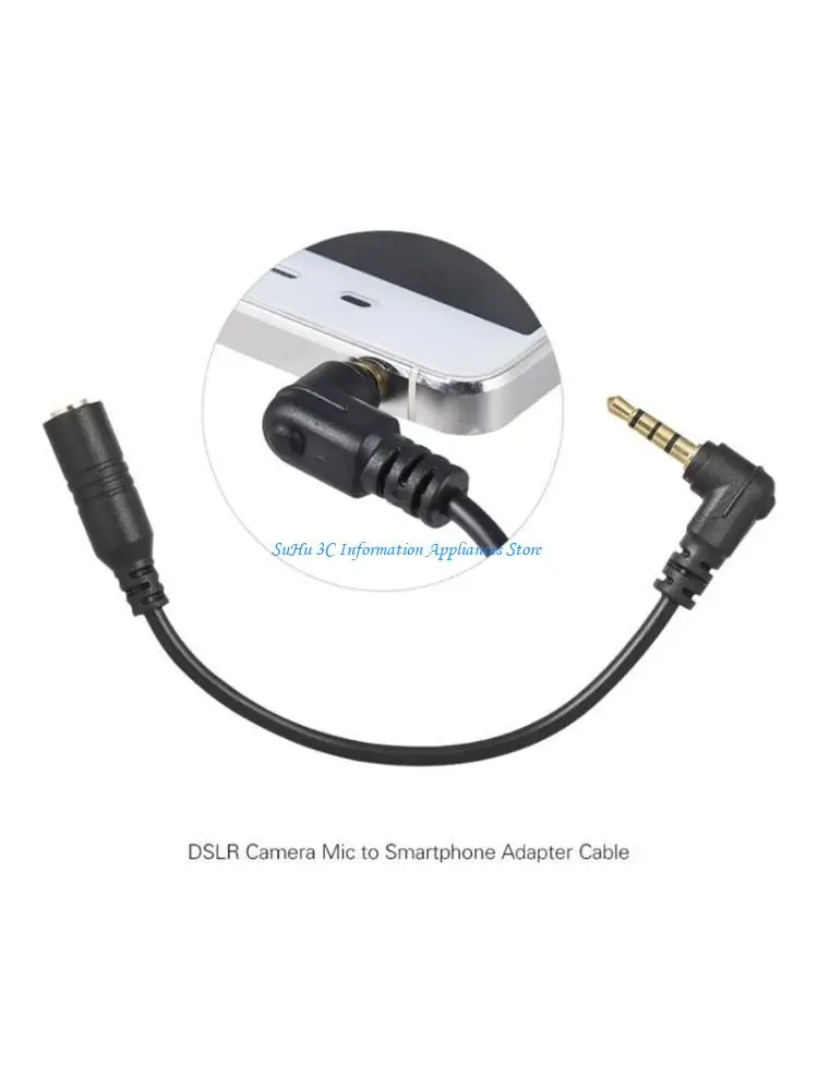 

3.5mm Male to Female Auditory Cable 90 Degree Right Angled for Recording with External Mics Easy Setting