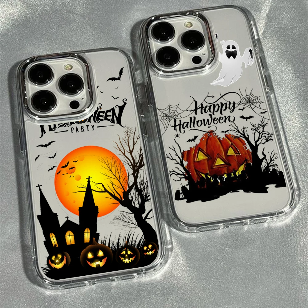 Cartoon Halloween Pumpkin Phone Case for Samsung Galaxy S26 S25 Edge S24 S23 S22 S21 S20 FE Ultra Plus 5G Luxury Clear Cover