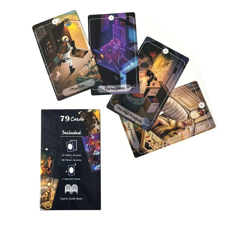 

12X7CM Stories Tarot Cards 78 Cartoon Style Human Life Story Tarot Cards with Guide Book Party Board Game