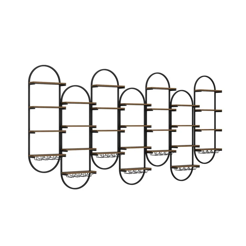 

#@Creative ironwork bar wine rack letter display stand restaurant wall-mounted illuminated decorative shelf beer cabinet