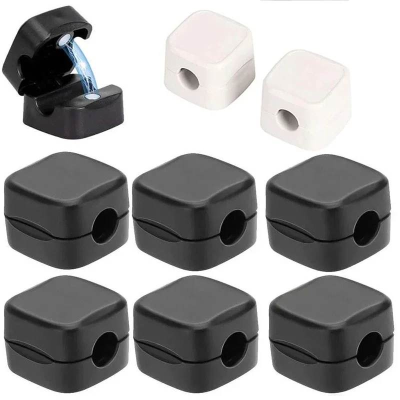 Magnetic Cable Clip Cable Holder Self-adhesive Wire Keeper Cord Cable Organizer USB Charging Line Winder For Office Desktop Home