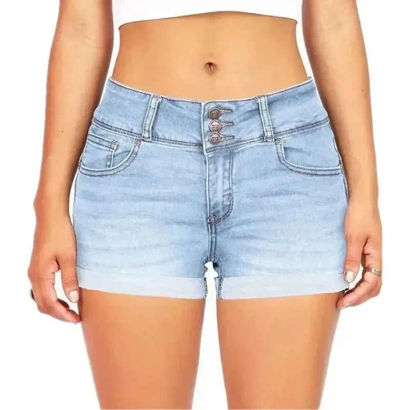 Women's s-3xl New Summer Fashion Waistband Denim Stretch Fabric Shorts Casual Versatile Street Shorts Hot and Spicy Trendy Items