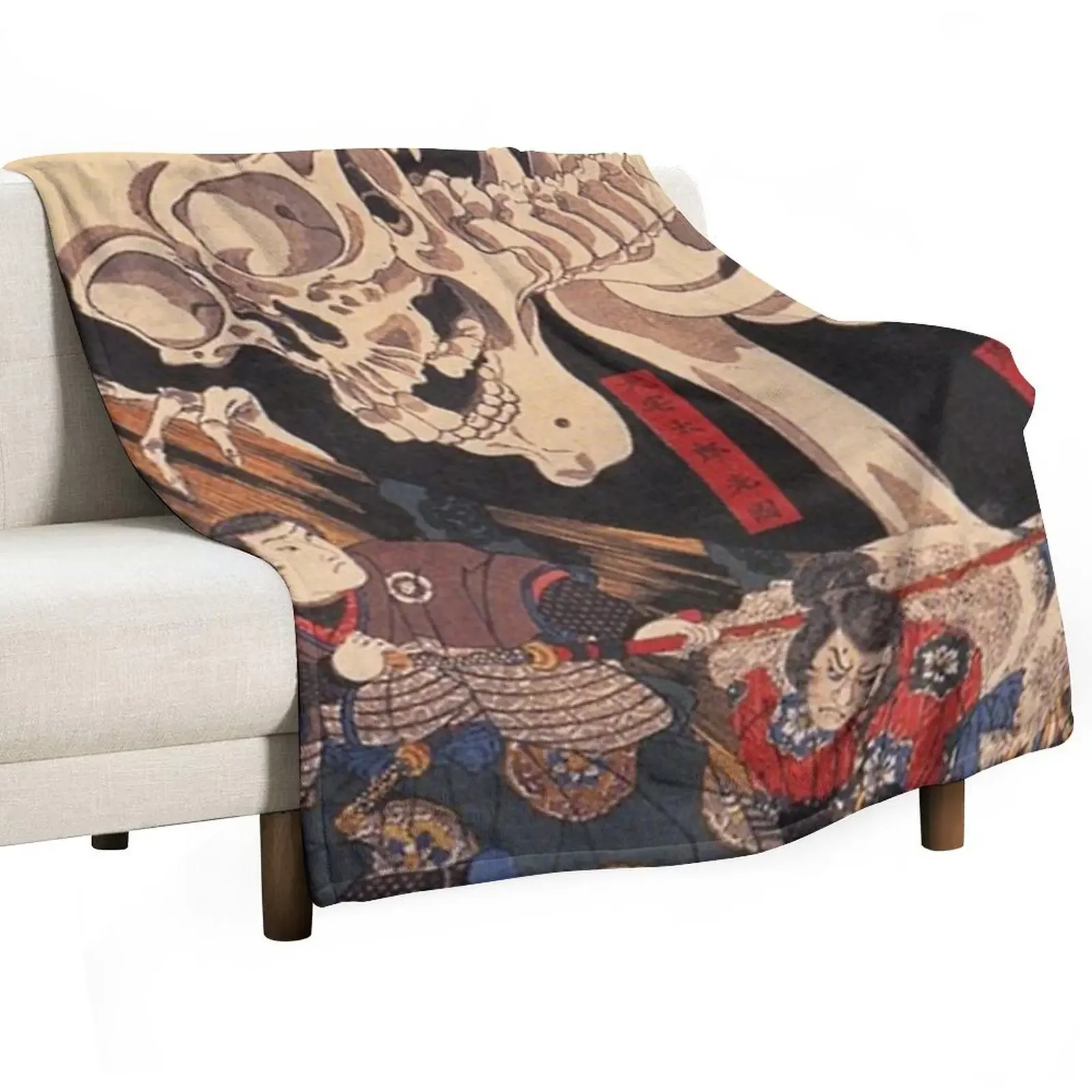 

Takiyasha the Witch and the Skeleton Spectre by Utagawa Kuniyoshi Throw Blanket Heavy Stuffeds Hairys Blankets