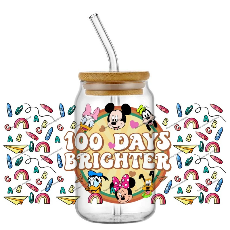 

Mickey Minnie UV DTF Cup Mug Wraps Car Stickers DIY Deca 16oz Libbey Glass Creative Cup Labels Disney Souvenir Presents