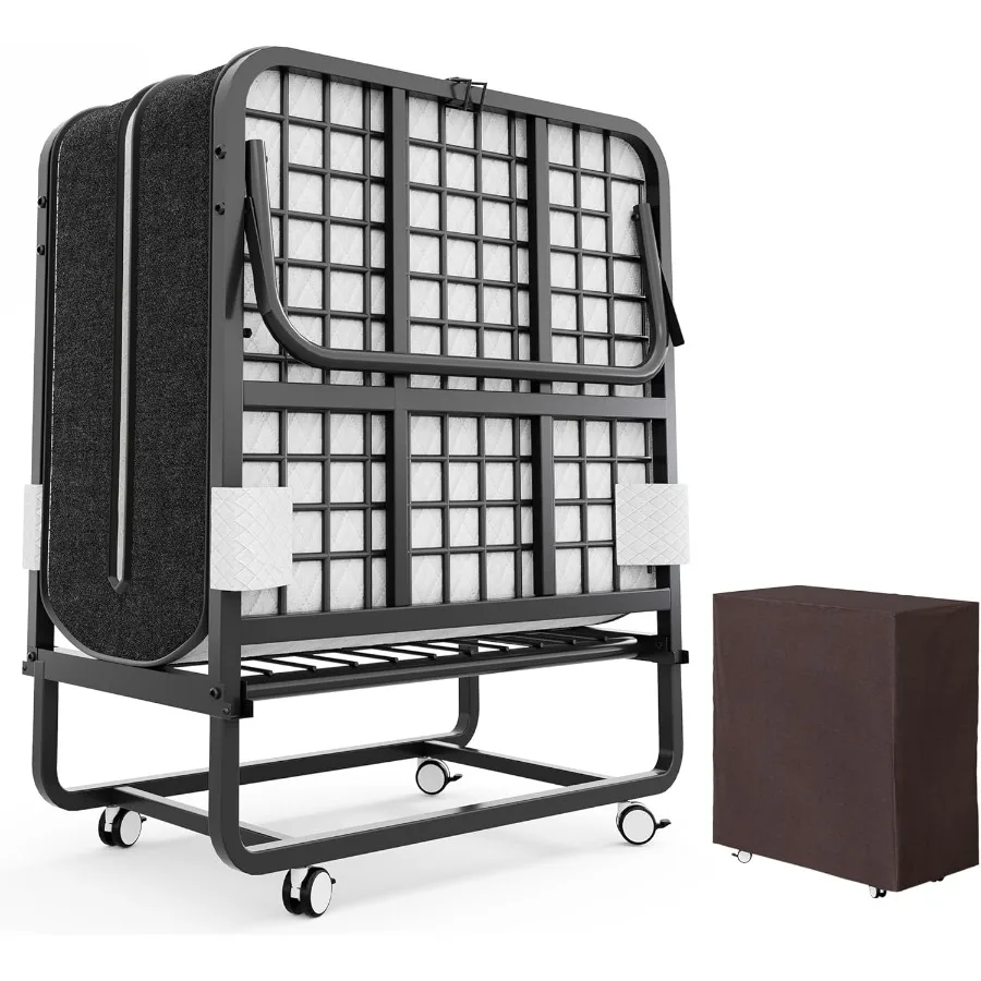 سرير قابل للطي مع مرتبة سرير ضيوف محمول قابل للطي للبالغين 75 × 31 Ih سرير نهاري مزدوج الحجم مع ذاكرة ممتازة 5 Ih