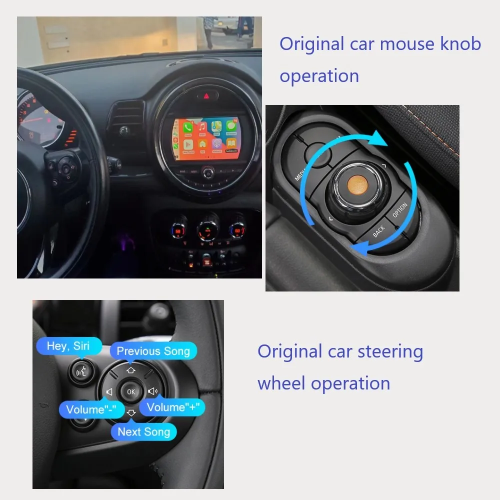 Wireless CarPlay Android Auto Interface for BMW Mini R55 R56 R57 R58 R60 R61 F54 F55 F56 Clubman Countryman Hardtop Cooper - Image 2