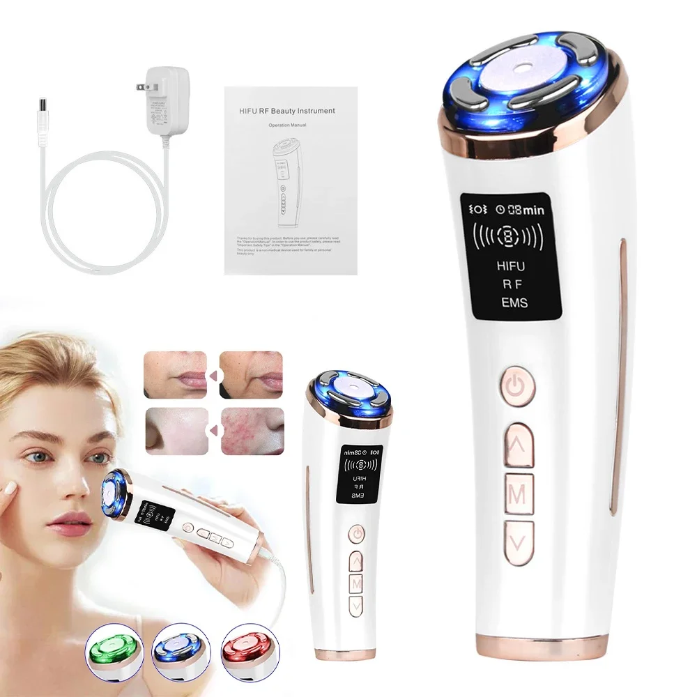 New Face Lifting Ultrasound Face Radio Frequency Skin Tightening EMS Microcurrents Skin Rejuvenation Home Use Beauty Devices