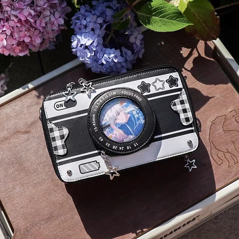 New Design Small Camera Ita Bag Fashionable Cute Girl Transparent Shoulder Bags DIY Cosplay Street Trend Messenger Crossbody Bag