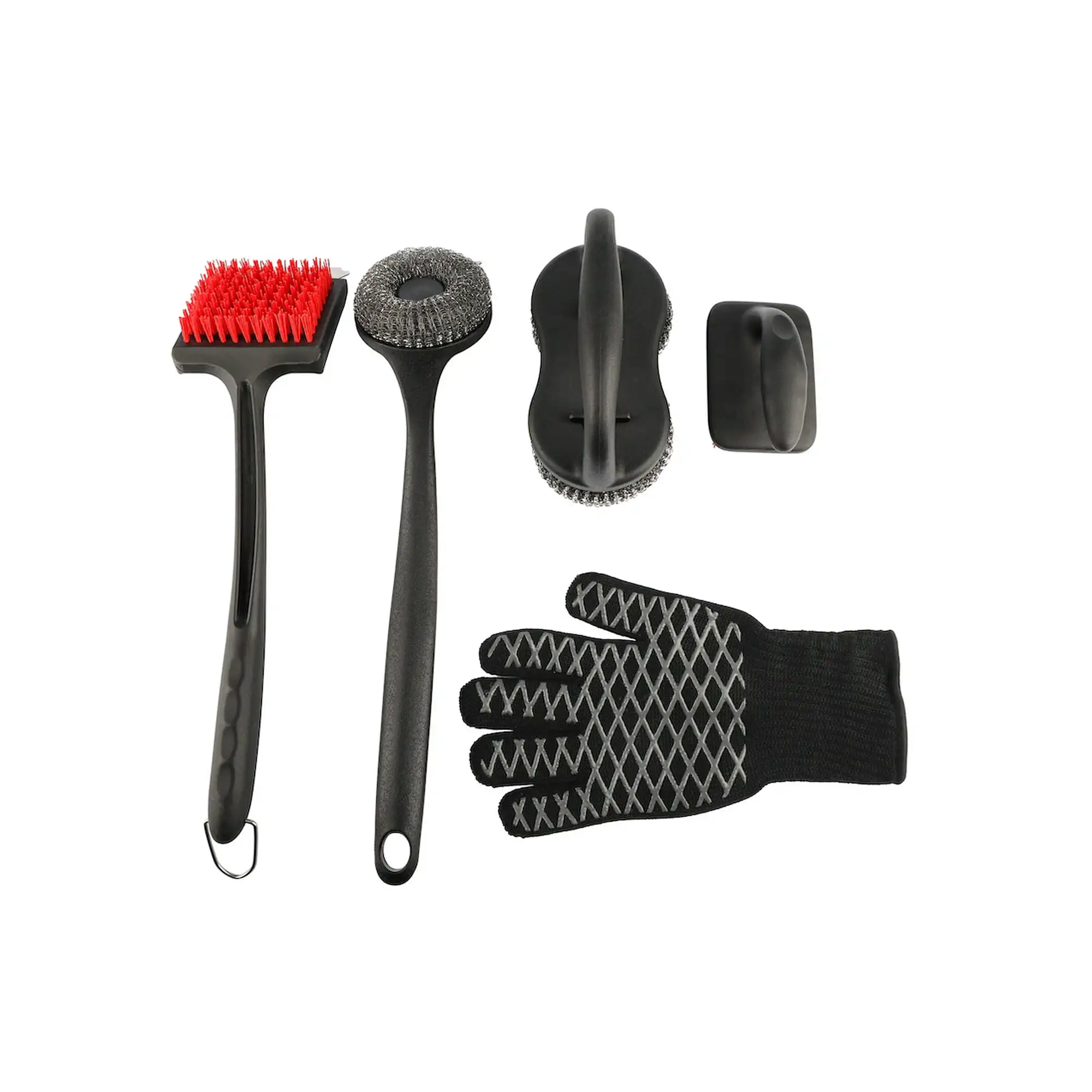 

PitMaster King 5pc Grill Cleaning Tools with Scrapers, Nylon Bristles and Wire Brushes for Complete Cleaning