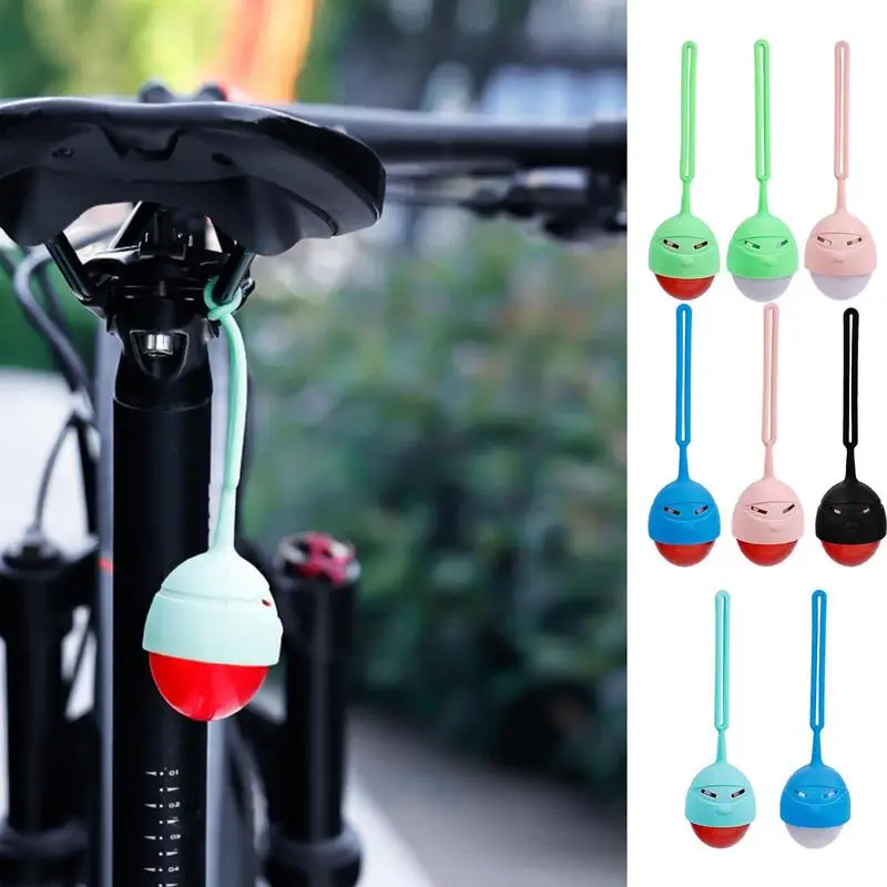 Bike Rear Light, Cute Ball Shaped Silicone USB Rechargeable LED Bicycle Tail Light, Multi Light Mode Bike Seatpost Back Light