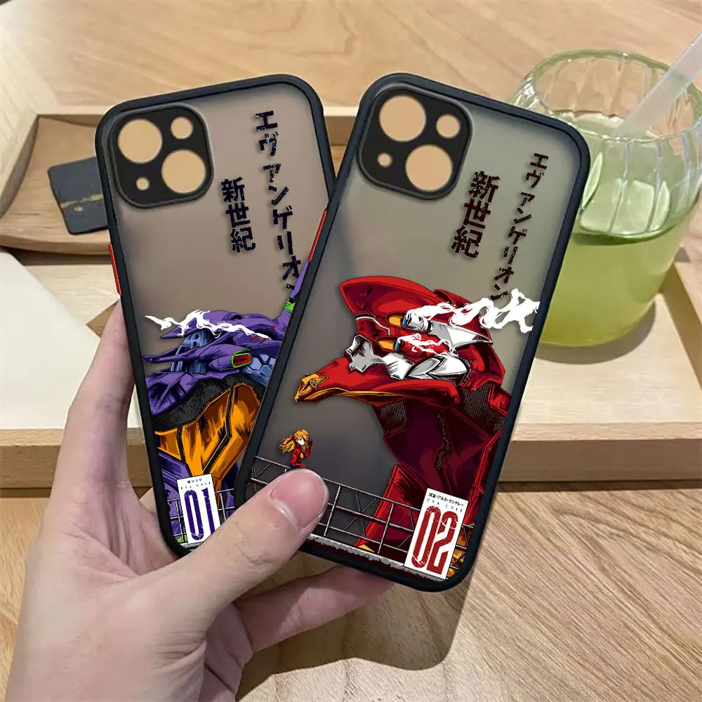 

Mecha N-Neon G-Genesis 01 02 Matte Phone Case For iPhone Apple 16 16E 15 11 12 13 14 Pro Max Mini SE 8 7 Plus TPU Case DIY Shell