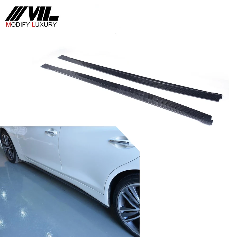 ML Style Q50 real Carbon Fiber Side Skirt Sills for Infiniti Q50 Sedan 4-Door 13-17