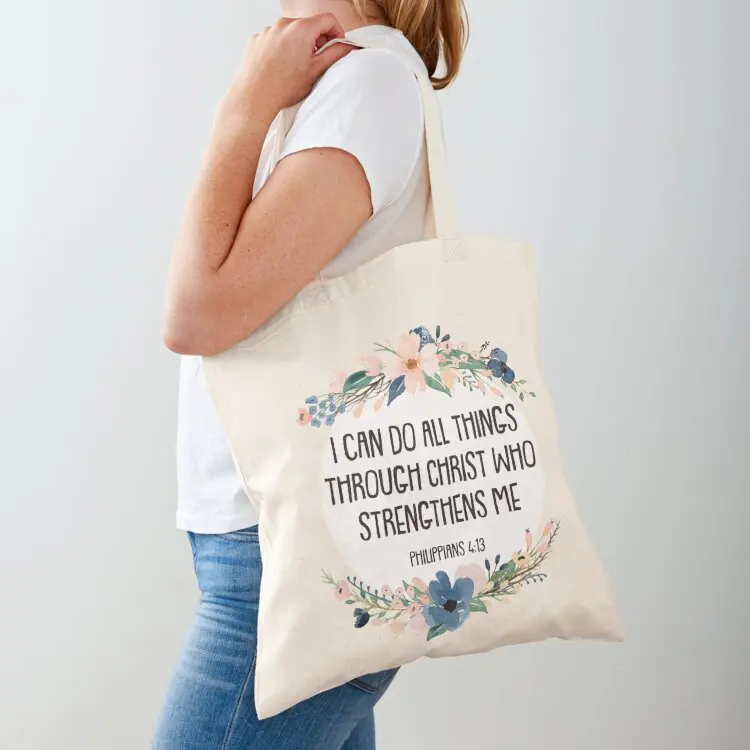 

Philippians 4:13 Tote Bag Shopper bag Fabric bag Handbags women Women's shopping