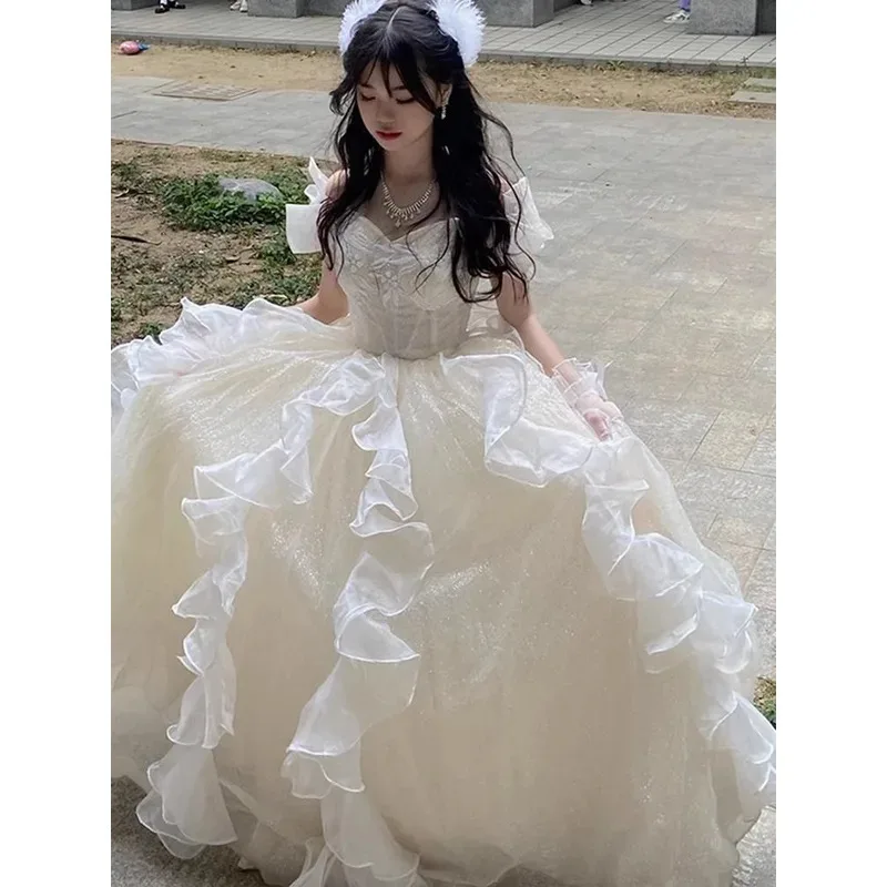 

Вечернее платье принцессы, платье феи, новый элитный роскошный хозяин, маленькая пышная юбка, вокальный художественный экзамен, подарок для взрослых