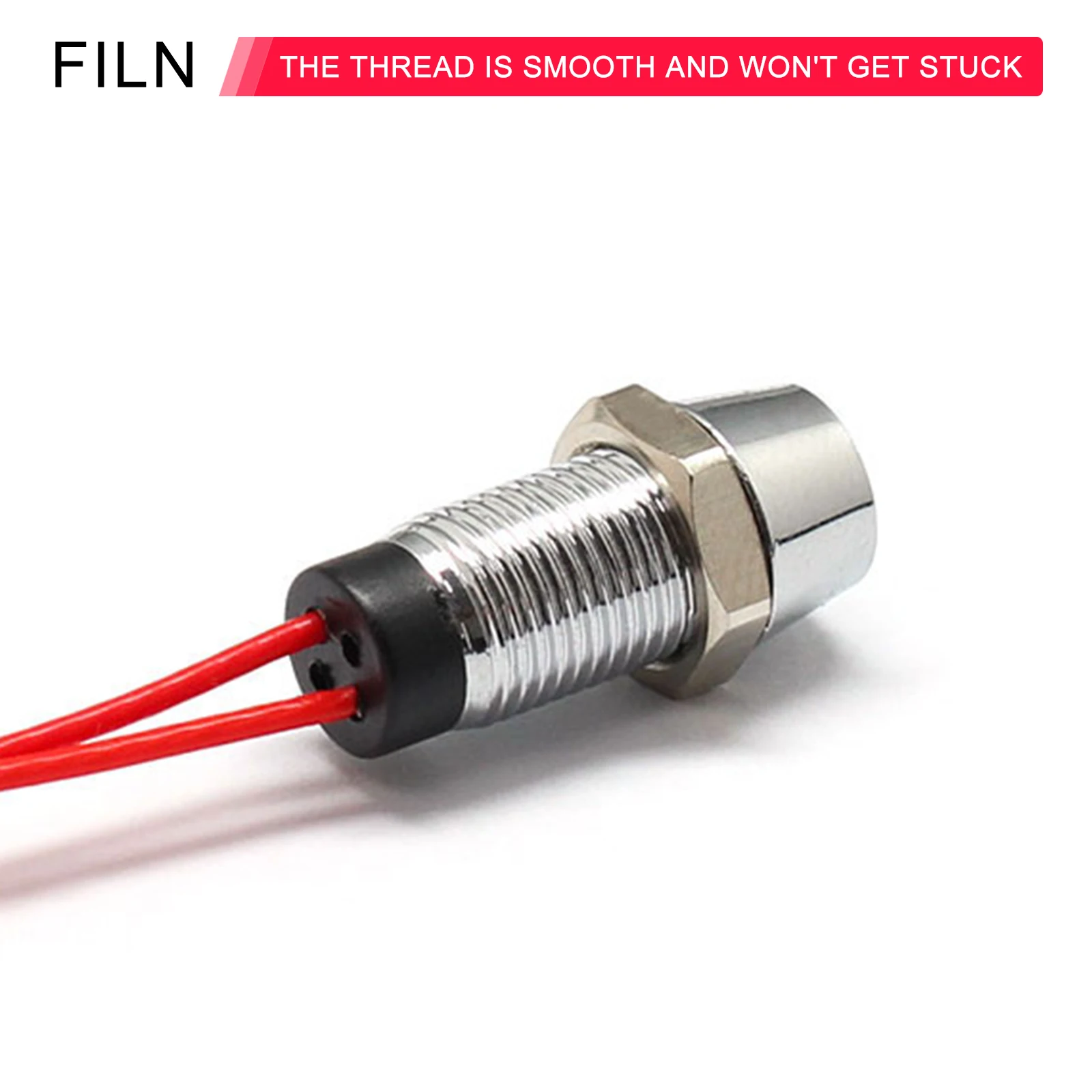 Filn-取り付け穴付きメタルledライト,8mm,12v,24v,220v,110v,高品質,ケーブル付きパイロットライト