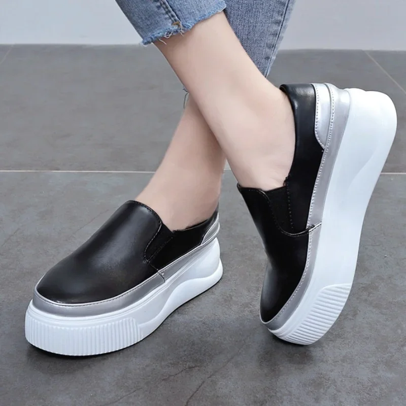 Women\'s Shallow Slip on Casual Shoes Summer Light Sneakers Platform Shoes for Women Fashion Ladies Flats Female Walking Shoes