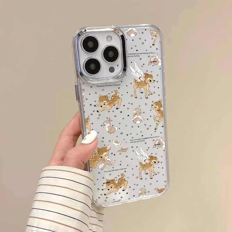 ديزني كارتون بامبي فوندا لابل آيفون 17 17Air 16 16E 15 14 13 12 XS XR Pro Max Plus حافظة هاتف شفافة كابا