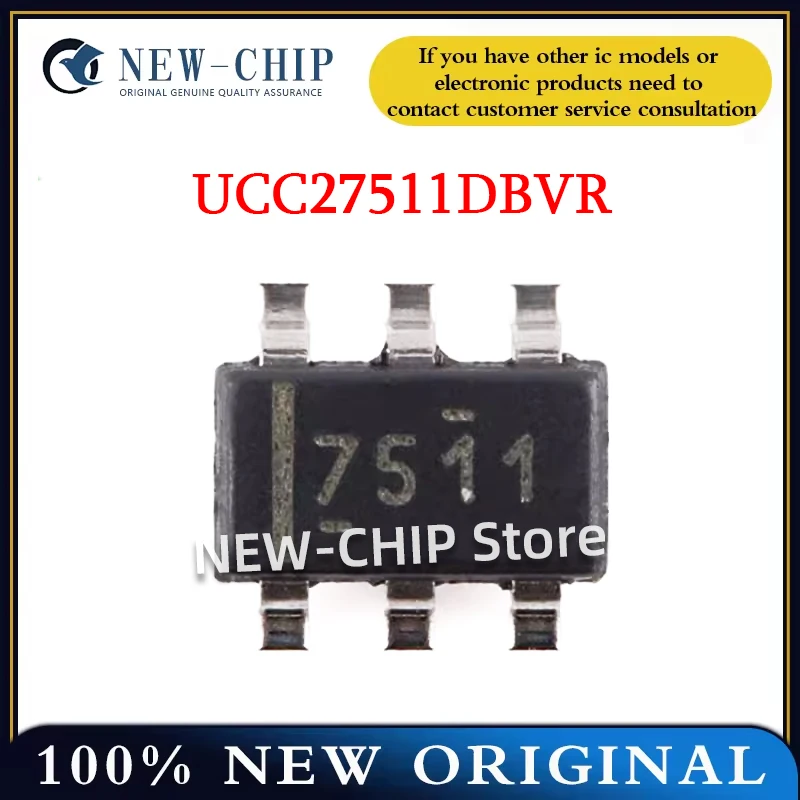 5PCS-100PCS/LOT  UCC27511DBVR  Screen printing 7511 SOT23-6 single channel gate driver chip New Original UCC27511