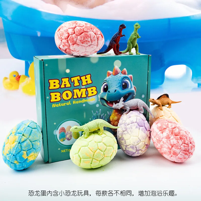 Children's Dinosaur Egg Bath Salt Ball Essential Oil Aromatherapy Type Deep Body Cleaner SPA Shower Salt Ball Skin Care