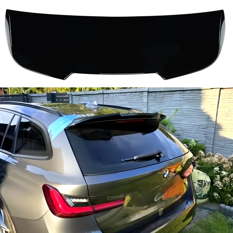 Für BMW 3er G21 2019 2020 2021 2022 2023 2024 Heckspoiler Flügel Lippe aus hochwertigem ABS-Karosserie-Kit in glänzendem Schwarz.