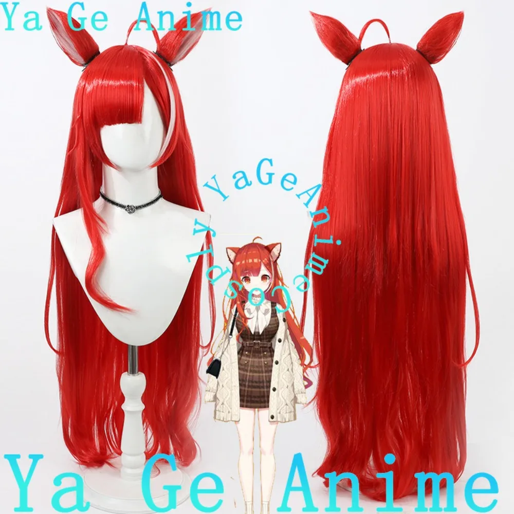 

Парик для косплея Ya Ge Anime VTuber Ratna Putih с ушками, для аниме, игр, Хэллоуина, карнавала, вечеринок, синтетический, термостойкий