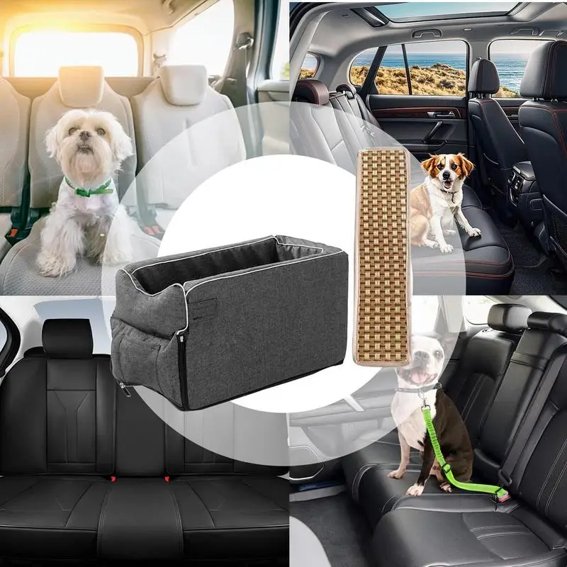 Middle Console Dog Seat Dog Protection Seat Portable Armrest Booster Seat Non-slip Dog Protection Seat With Cooler Mat For Small