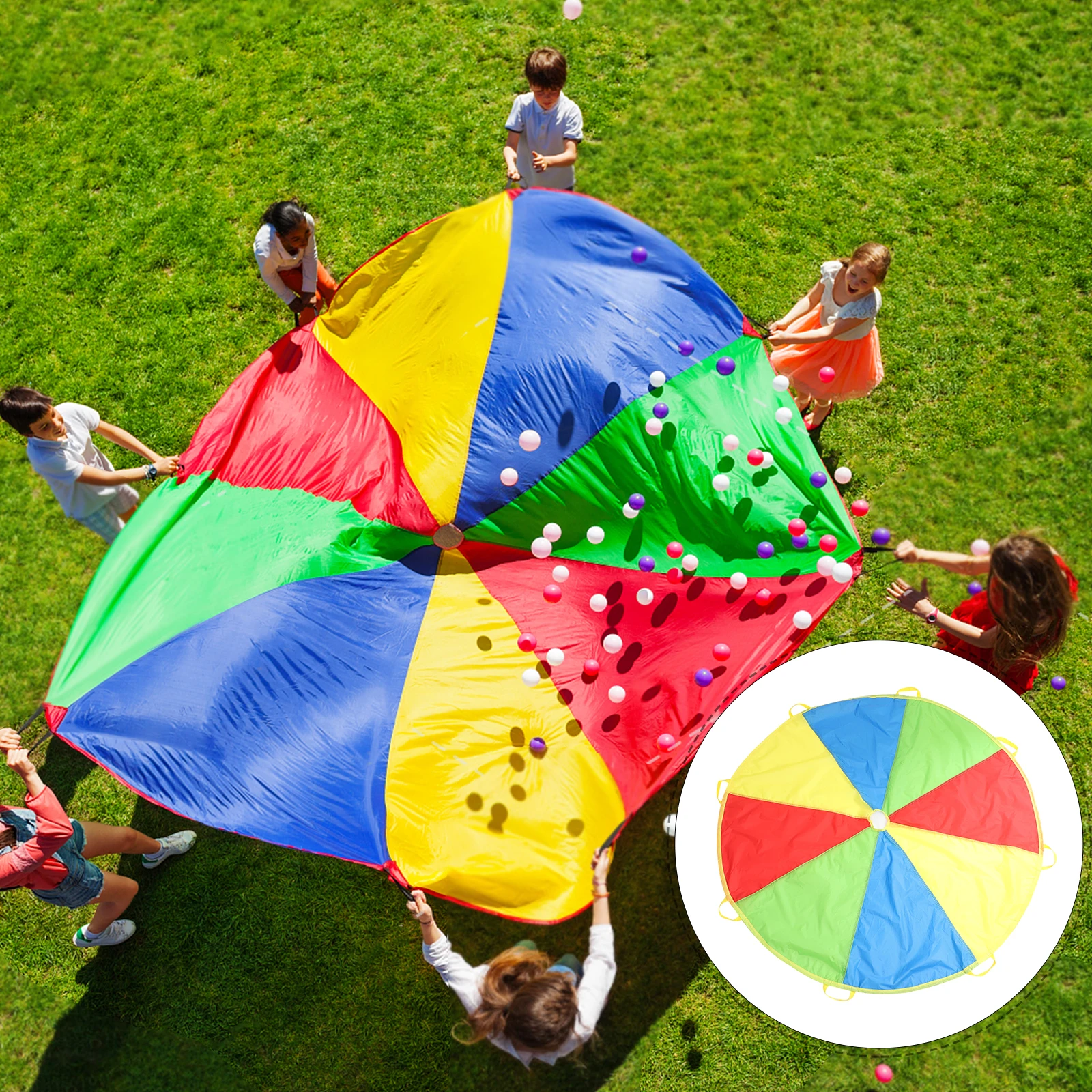 

Kid Play Parachute 180cm Sensory Training Equipment Sturdy Children Outdoor Indoor Toys Gymnastics Accessories