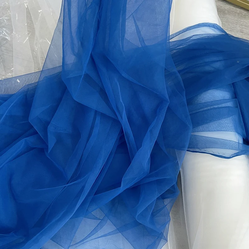 Dusty Blue Tulle Mesh Fabric Blue Soft Tulle Yarn For DIY Background Veil Wedding Dress Fairy Tulle Bridal Decoration Mater