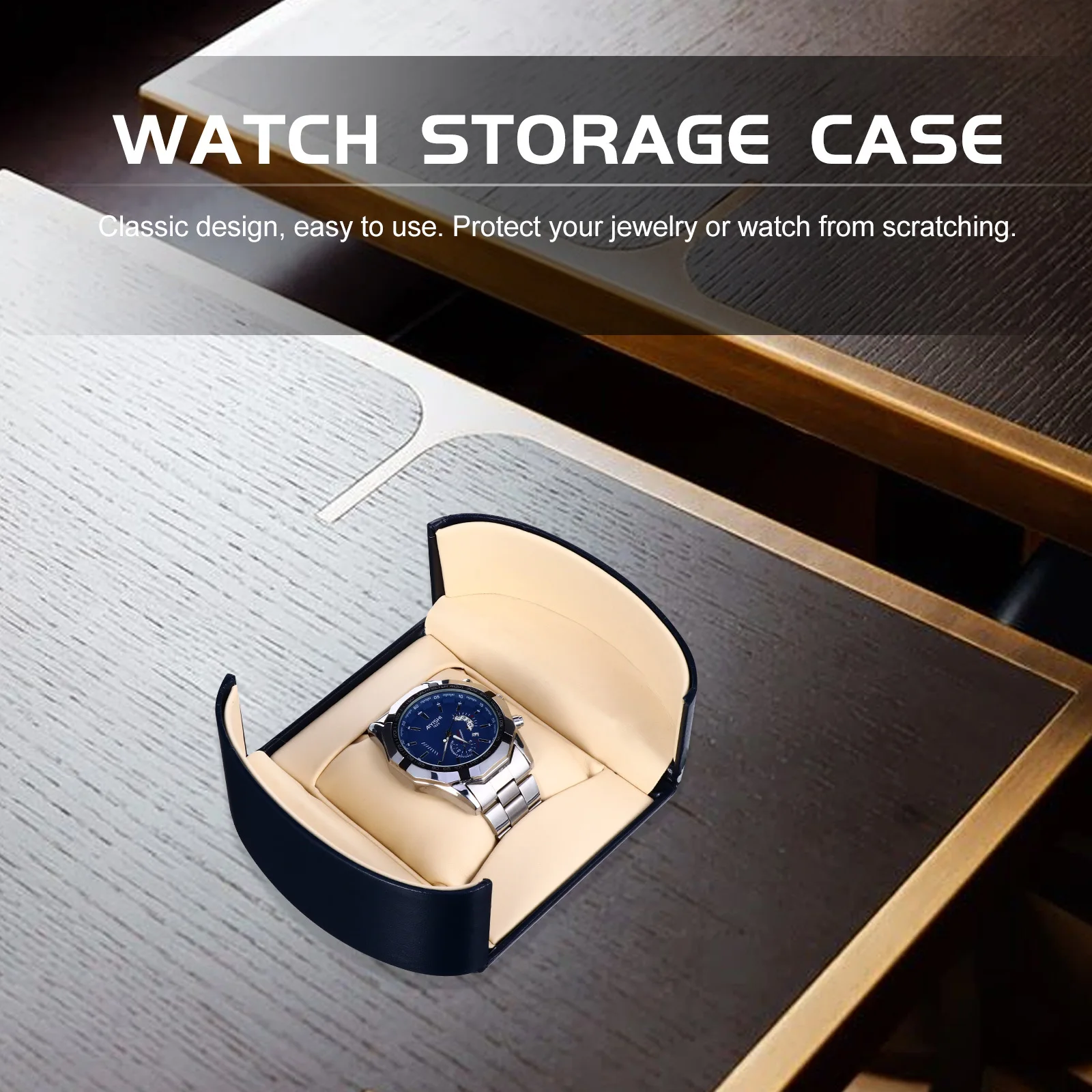 

1Pcs Watch Box Durable Protective Storage Case Classic Design for Watches Home Travel Organizer Gift Box Watch Display Case