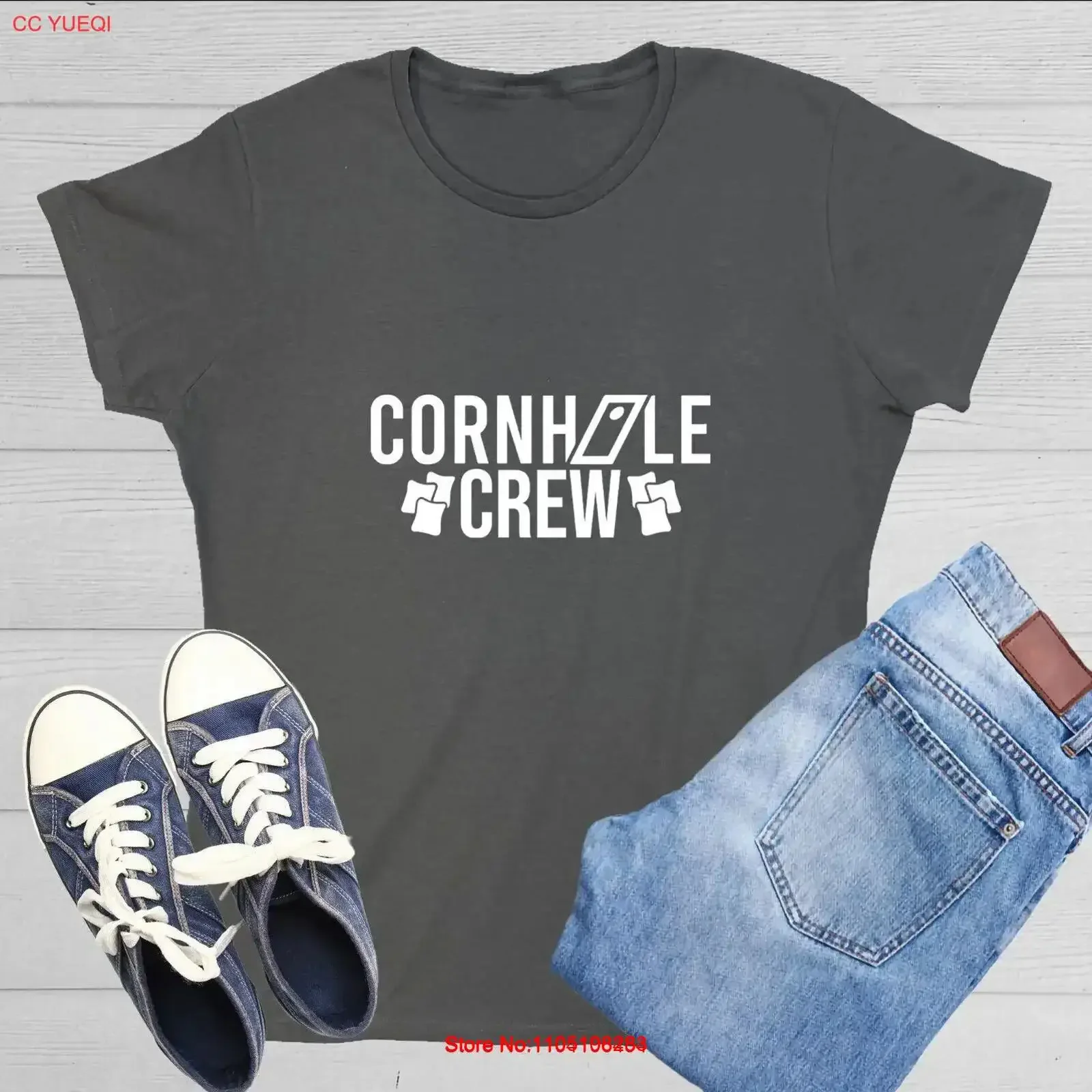 

Cornhole Crew, саркастическая новинка, забавная женская футболка, винтажная стираная мягкая уличная одежда, растянутая, удобная, дышащая