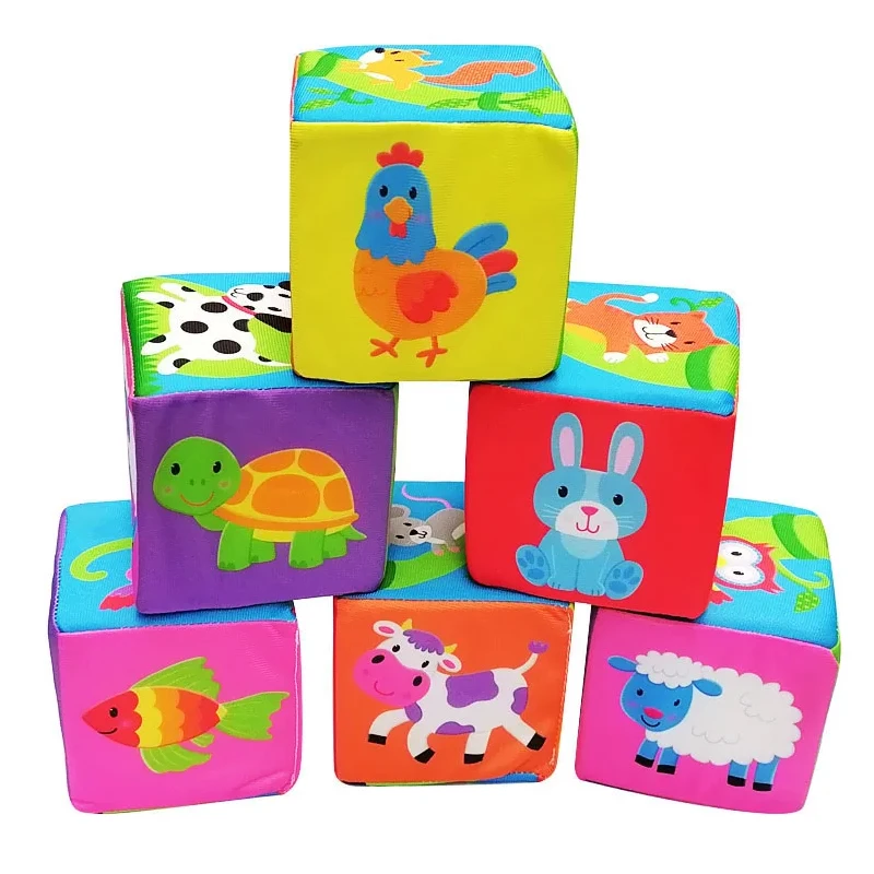 ของเล่นเด็ก0 12เดือน Mobile Magic Cube Rattle ผ้านุ่มปริศนาบล็อกของเล่นเด็กการศึกษาเด็ก Rattle