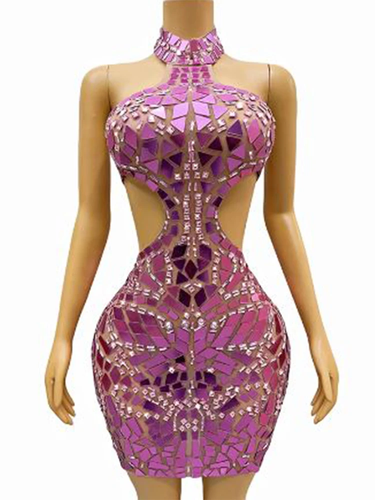 

High Quality Hot Diamond Sequin Sexy Hanging Neck And Buttocks Dress 2024 New Fashion Custom Women'S Clothing