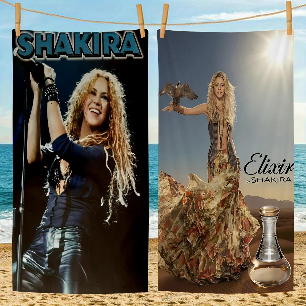 Singer S-Shakira Beach Towels Shower Towel Sauna Travel Spa Microfiber Quick Dry Gym Accessories Cute Room Decor