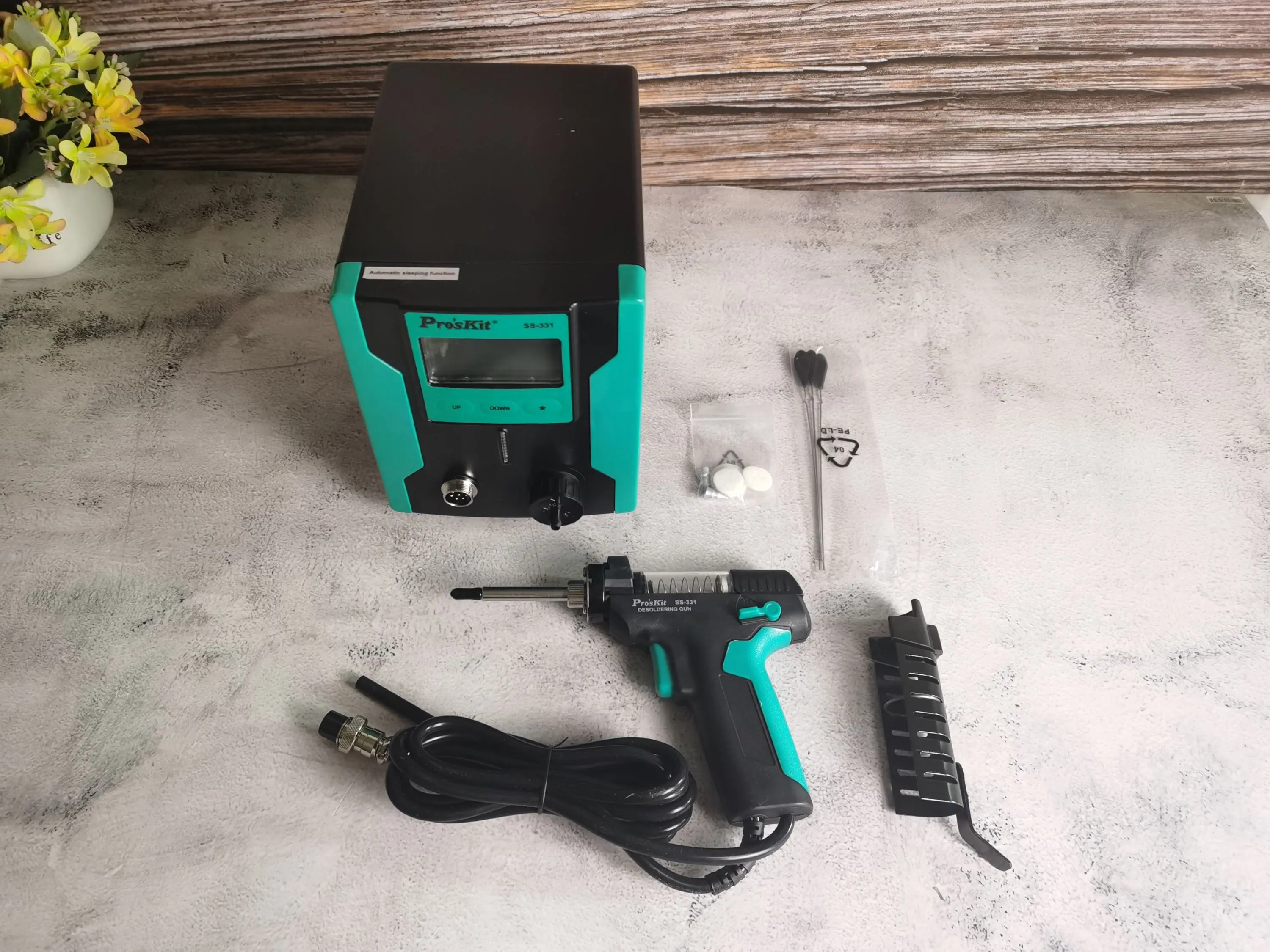 Pro'skit-デジタル電気精練ポンプ,SS-331H,LCD,真空吸引,真空溶接,自動家庭用銃110v/220v