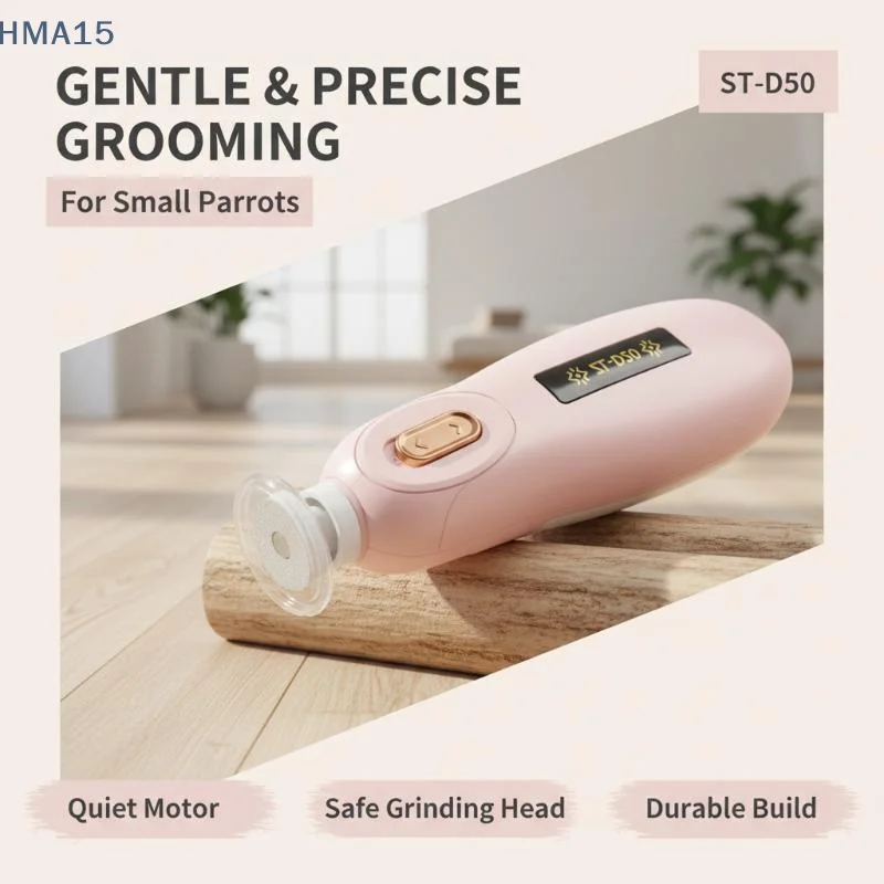 Parrot Electric Nail & Claw Grinder 1Pcs 2-in-1 Teeth Polishing Tool Low Vibration for Cockatiel Budgie Parakeet Grooming Use
