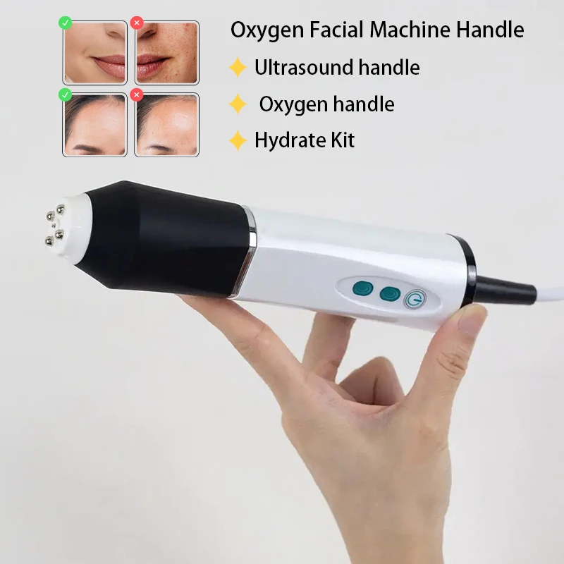 

3 in 1 Oxygen Facial Handle Oxygen Jet CO2 Bubble Ultrasonic RF Skin Tightening Oxygen Facial Machine Spare Part
