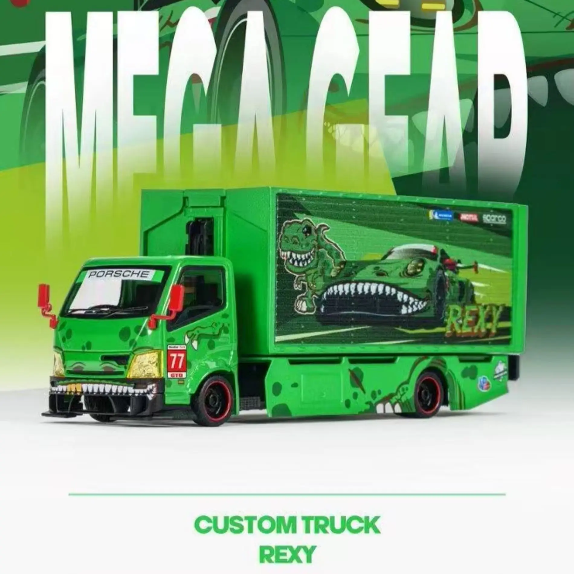 Mega Gear 1:64 Custom Tow Truck Roxy Rexy Gull Wing Doors Transporter Alloy Diecast Model Car Collectible Gift Ornament