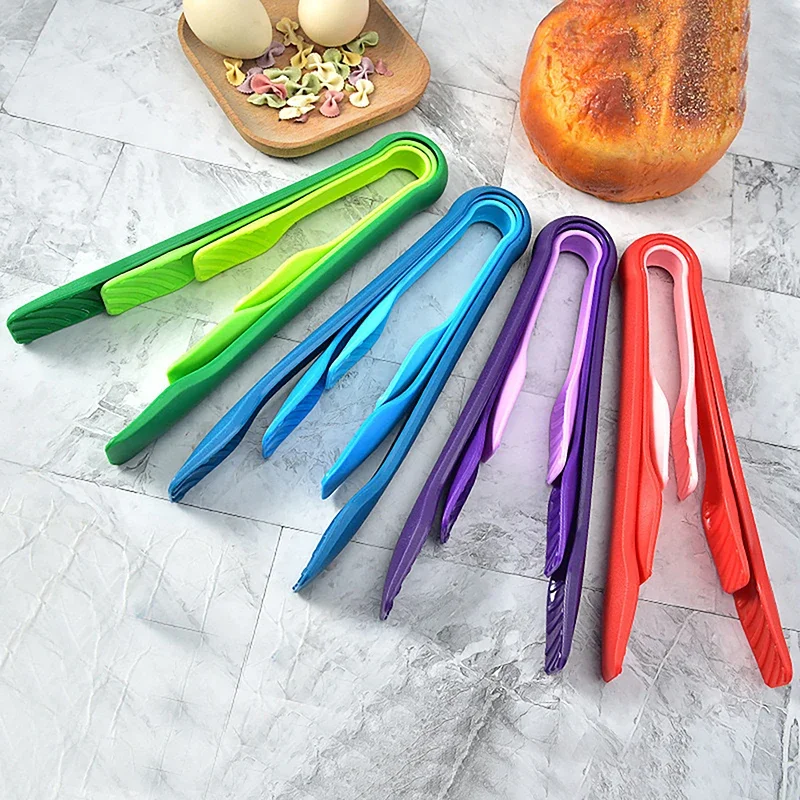 3Pcs/set Non-Slip Food Tong Food Grade Plastic Bread Clamp Salad Serving Tongs Kitchen Cooking Clip BBQ Steak Tools