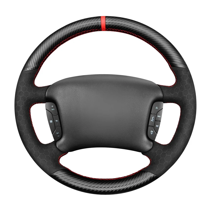 Black Faux Carbon Suede Car Steering Wheel Cover for Chevrolet  (Chevy) Impala 2006-2013 Monte Carlo 2006-2007