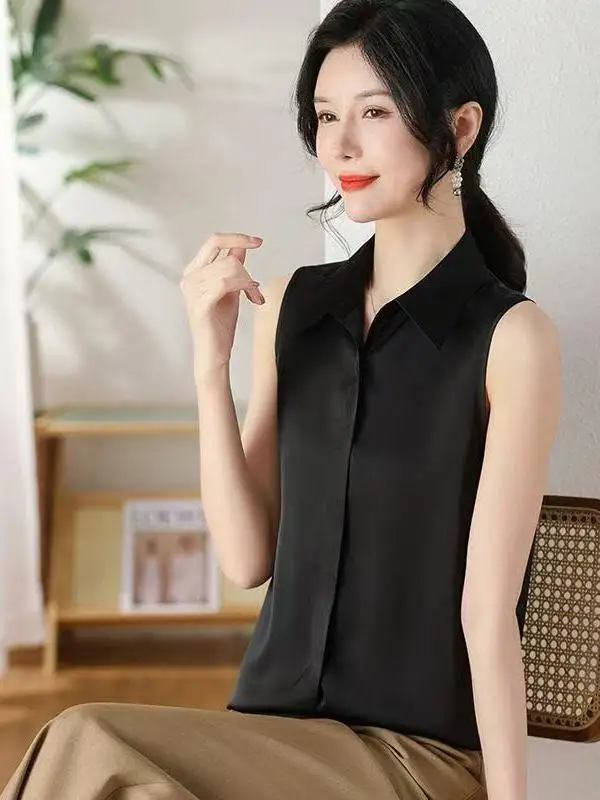 Été femmes coupe ample Svel irt col montant couche de Base débardeur minceur couleur vêtements intérieurs décontracté Faion