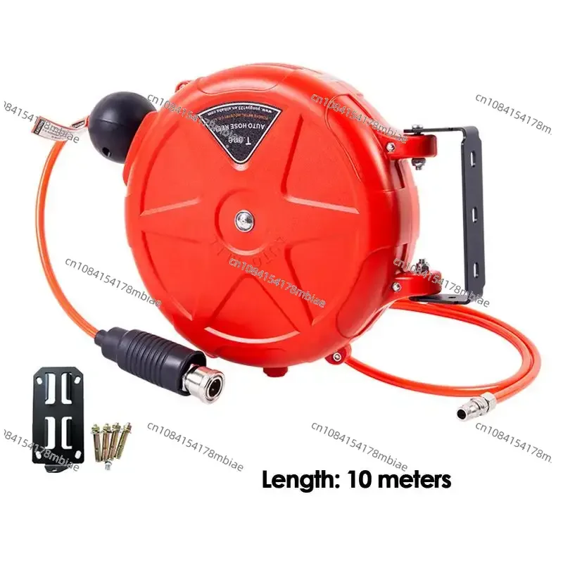 Air Hose Reel 10m Automatic Rewind Commercial Reel Wall Mounted With Swivel Bracket Quick Coupler Air Compressor Accessories