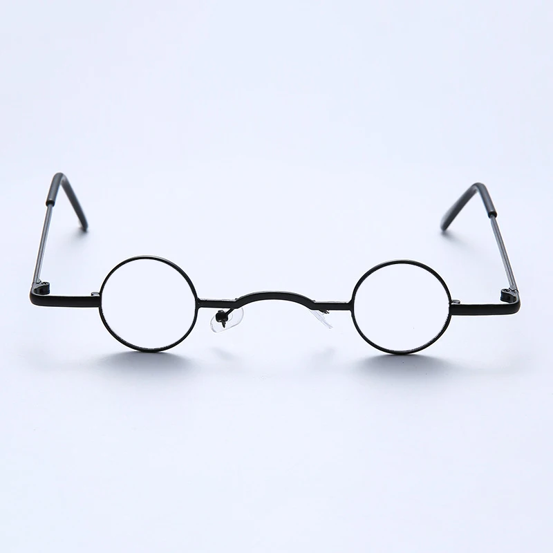 Vintage Mini Round Reading glasses 30mm Metal frame Retro Reader Clip-on Gold Silver Black