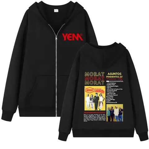 Band Morat Asuntos Pendientes 2025 Tour Zip Up Hoodies Men Women Vintage Fashion Classic Coats Hip Hop Zipper Hooded Sweatshirts