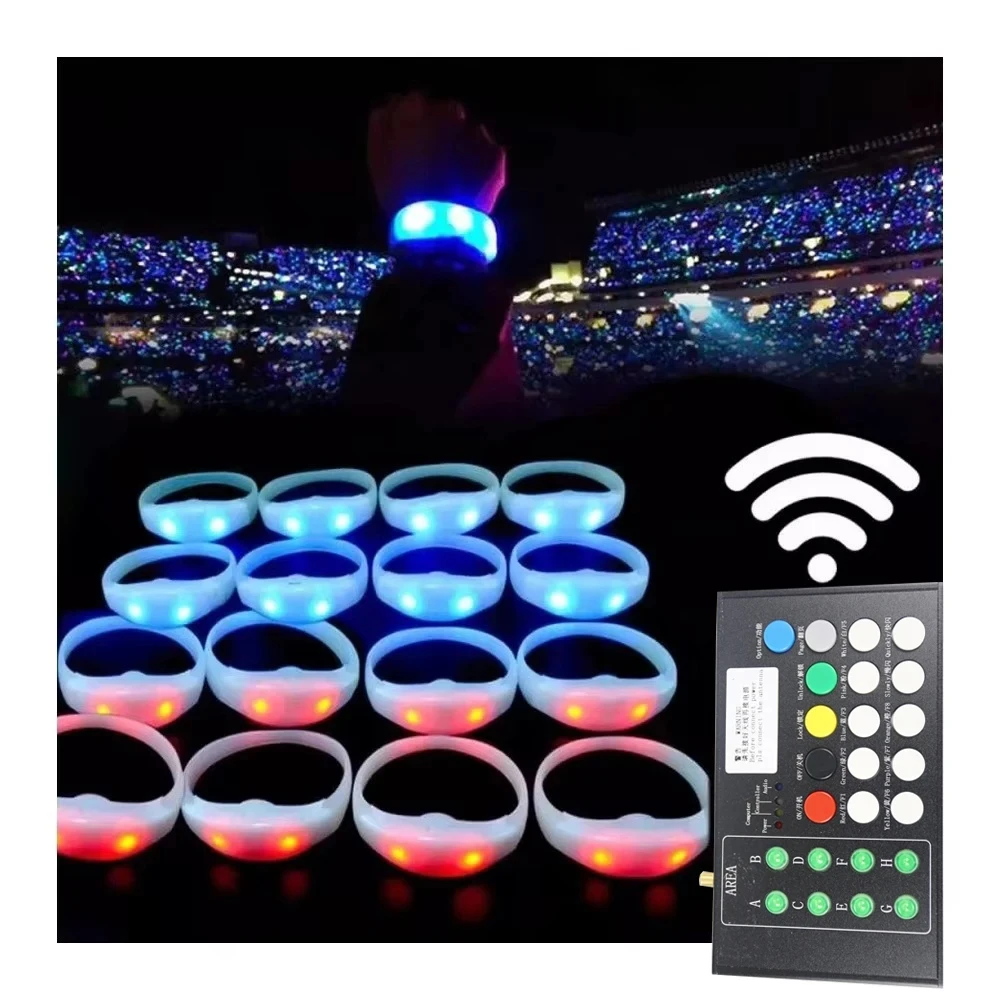 Led Silicone Bracelets With 24Keys Remote Controller For Party Event DJ Bar Concert Flash RGB Wristband