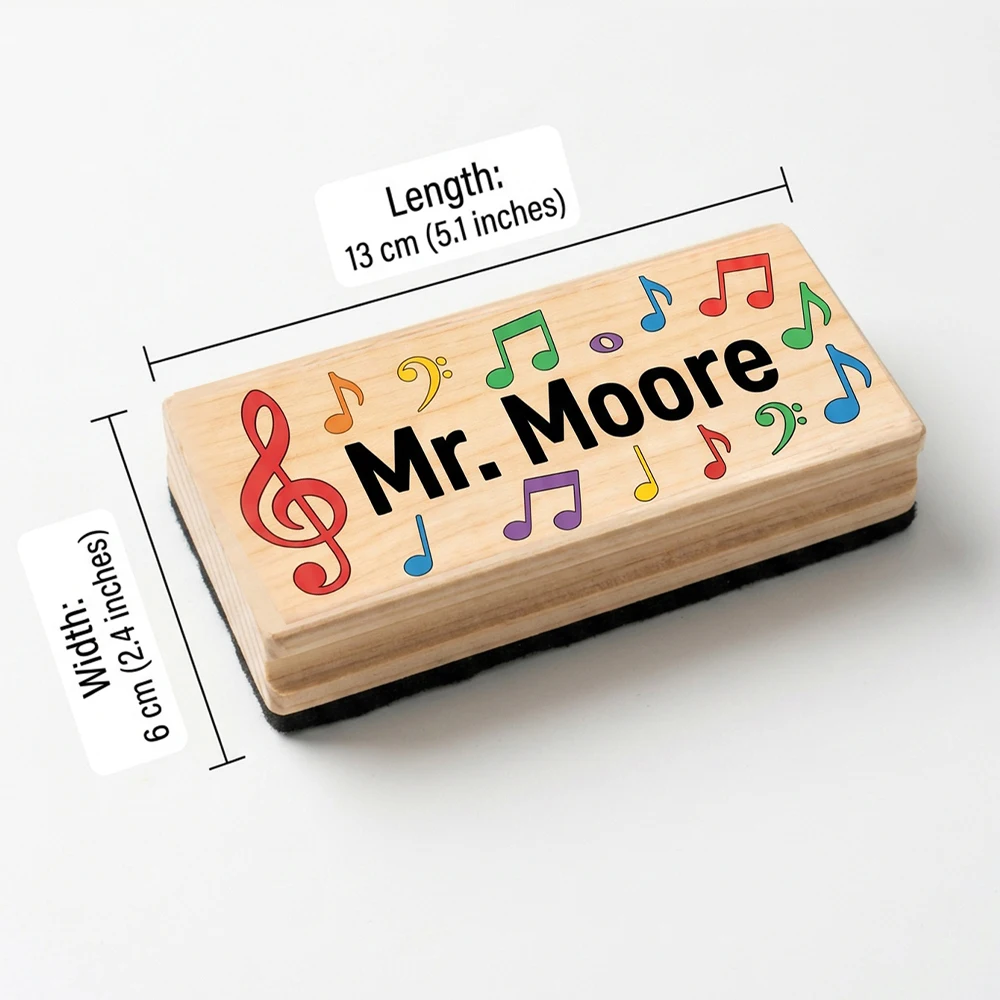 Custom Name Wooden Whiteboard Eraser,Personalized Dry Erase Board,Soft Felt Cleaning Pad,Teacher Appreciation Day,Back To School